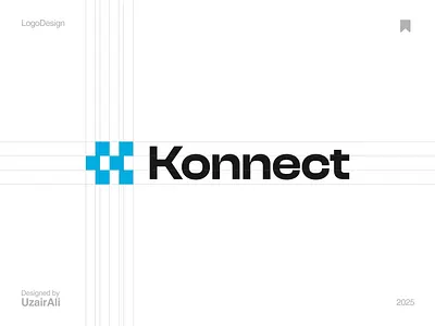 Letter K konnect logo design brand identity branding connection design digital graphic design k logo letter k logo logo design minimal modern pixel