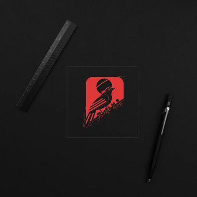 Mockingbird. bird branding coffee design graphic design logo logodesigner red