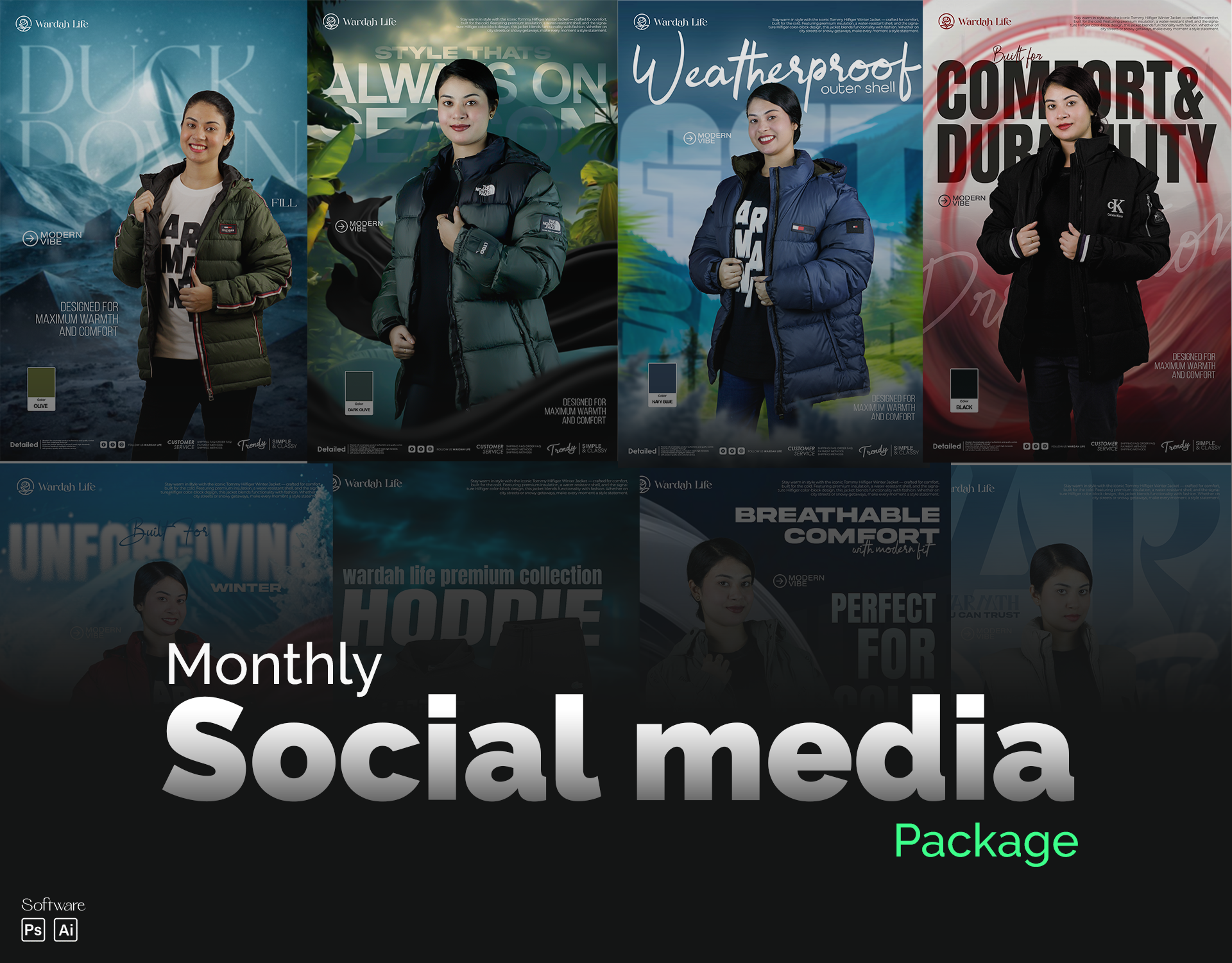Example of Monthly Social Media Design 