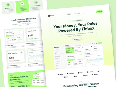 Finbox - FinTech SaaS Landing Page branding custom website design figma design figma website fullstack development fullstack website graphic design logo motion graphics ui ui ux design user interface design web design webflow design webflow development website design website mockup wordpress wordpress website
