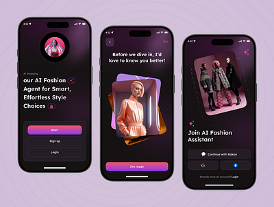 AI-Powered Fashion Assistant App – Onboarding Screens ai app ai assistant ai ux app design clean ui daily ui fashion app fashion design fashion inspiration fashion ui mobile app modern ui monimal design onboarding smart fashion styleapp stylish uiux designer