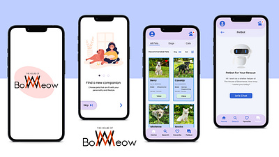 The House Of Bow Meow App animation branding graphic design logo motion graphics ui