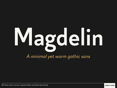 Magdelin Font Family advertising american gothic branding calligraphy contemporary corporate display editorial logo grotesque magdelin font family packaging semi condensed versatile vintage workhorse