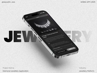 Modern Jewelry Mobile App UI/UX appdesign appdesigns designer luxurydesign mobileapp modern ui shoppingapp ui uiux