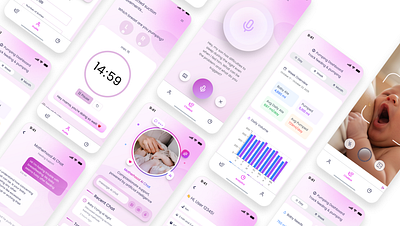 Milk-Check, the mobile App to help new mamas ! 3d animation branding graphic design logo mobile motion graphics ui