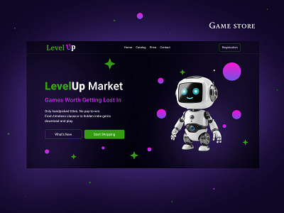 LevelUp Market | gamestore | digitalstore |uidesign | gamingwebs andingpage creativedigital darktheme designinspiration digitalstore figma gamemarket gamerscommunity gamestore gamingwebsite interface marketplace neonvibes productdesign robotmascot uidesign uturisticdesign uxdesign visualdesign webdesign