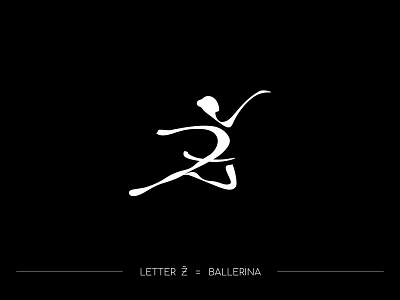 Letter Ž = Ballerina ballerina ballerina logo ballet ballet costumes ballet logo ballet shoes clever design giletroja giselle giselle balet illustration logo logo design minimalism smart typography ui žizela balet žizela balet logo