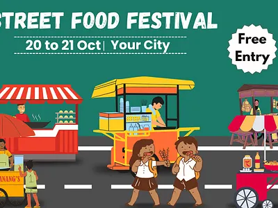 Street Food Festival Template Design branding creative design design food poster graphic design illustration social media design template design visual design