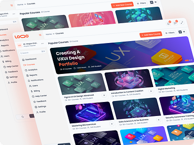 Skelvio LMS Course Management System dashboarddesign dribbbleweeklywarmup glassmorphism interfaceinspiration learningplatform lmsdashboard modernui productdesign uianimation uidesign uxdesign webappdesign