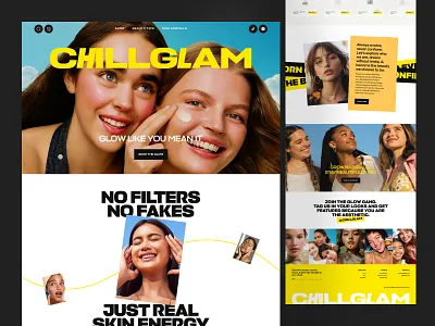 ChillGlam - Skincare eCommerce website beauty product beauty product website beauty website beautyui best design agency designagnecy ecommerce ecommercedesign landing landing page seative shopifydesign skin health skin treatment skincare skincare website skincarebrand uiux web design website