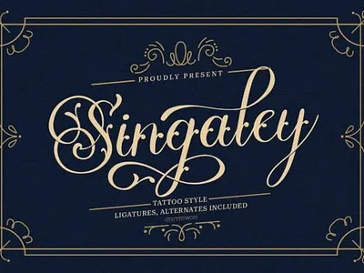 Singaley tattoo-style Font apparel fonts beauty fonts birthday cards fonts blackletter bold bold charm branding fonts decorative font design illustration metal font script fonts singaley tattoo style font tattoo font vintage