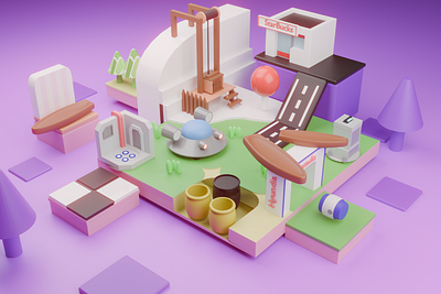 LAND ON SKY-CLOUD 3d 3d design