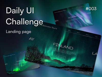 #003 - Landing page - Daily UI Challenge animation aurora branding daily ui dailyui design high fidelity landing page parallax prototype ui ux