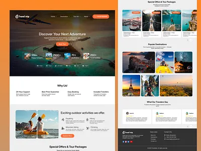 Travel Website Landing Page behancedesign delowar figma landingpagedesign travellandingpage travelwebsite uidesign uiux webdesign