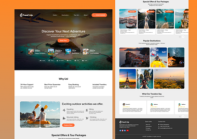Travel Website Landing Page behancedesign delowar figma landingpagedesign travellandingpage travelwebsite uidesign uiux webdesign