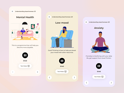 Mental Wellness App UI app branding cleandesign figma figma design graphic design mentalhealthapp mobile app mobile app design mobileapp productdesign selfcareapp ui ui design uiux userexperience userinterface uxinspiration visualdesign wellnessapp