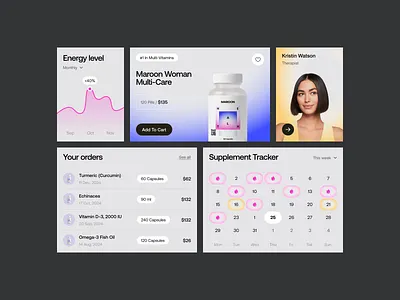 UI-UX for a Heathtech Platform ✦ Maroon design interface product service startup ui ux web website