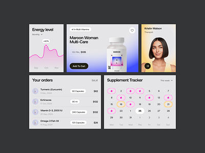 UI-UX for a Heathtech Platform ✦ Maroon design interface product service startup ui ux web website