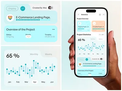 Work Management Mobile App app application ui clean ui graphic design mobile mobile app design modern ui productivity app project management project management app project overview task manager team manager ui ui design ux ux design work list work management