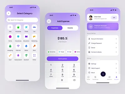 Smart Budget Expenses Profile – Mobile App app design budgetapp budgetplanner budgetprofile expensetracker finance financeapp financialmanagement mobile app mobile app design moneymanagement moneytracker personalfinance smartbudget