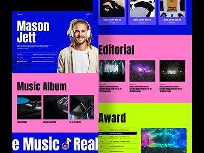 music artist portfolio UI design artistportfolio bolddesign colorfului creativelayout dribbbleinspiration moderndesign musicwebsite neonaesthetic uidesign webdesigntrends