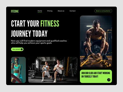 Fitness club website design ui ux web design