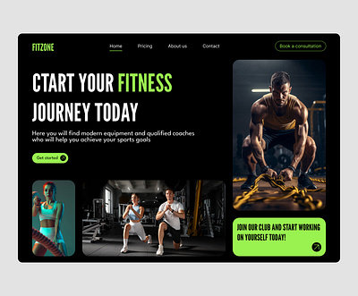 Fitness club website design ui ux web design