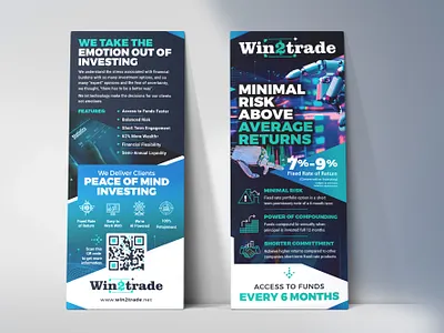 Rack Card Design ai banking bifold card clean creative digital finance flyer investment marketing modern print professional rack card return technology web