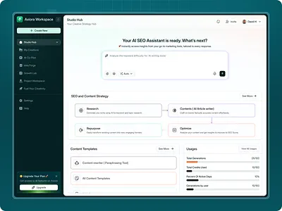 Axiora – AI Writing Assistant Dashboard UI ai ai dashboard aiwriting assistance content writing dashboard dashboard ui saas ui