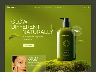 Freshera — Skincare eCommerce website beauty website beautyproduct design ecommerce header hero section landing page minimal skin health skin treatment skincare uiux design website website design wellness design