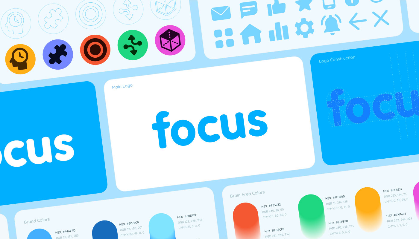 Focus - Visual Identity & Logo Design app branding design graphic design icon identity logo typography ui