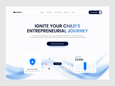 Fintech × Education — Gentle Landing Page Design cleanui designtrends dribbbleinspiration edtech fintech interactiondesign landingpage minimaldesign modernwebdesign productdesign startupdesign uiconcept uxuidesign visualdesign webdesign