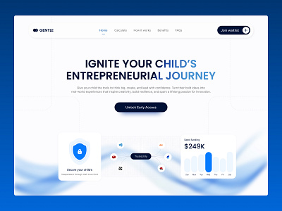 Fintech × Education — Gentle Landing Page Design cleanui designtrends dribbbleinspiration edtech fintech interactiondesign landingpage minimaldesign modernwebdesign productdesign startupdesign uiconcept uxuidesign visualdesign webdesign