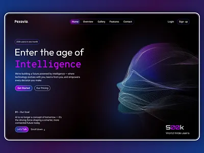 AI Website UI/UX Design — Futuristic Tech Landing Page ai cleanui figma figmadesign futuristic web futuristic web ui grafhic hero section home page minimaldesign modern saas modren ui saas app saas best saas dashboard saas website uidesign uxdesign webpage website