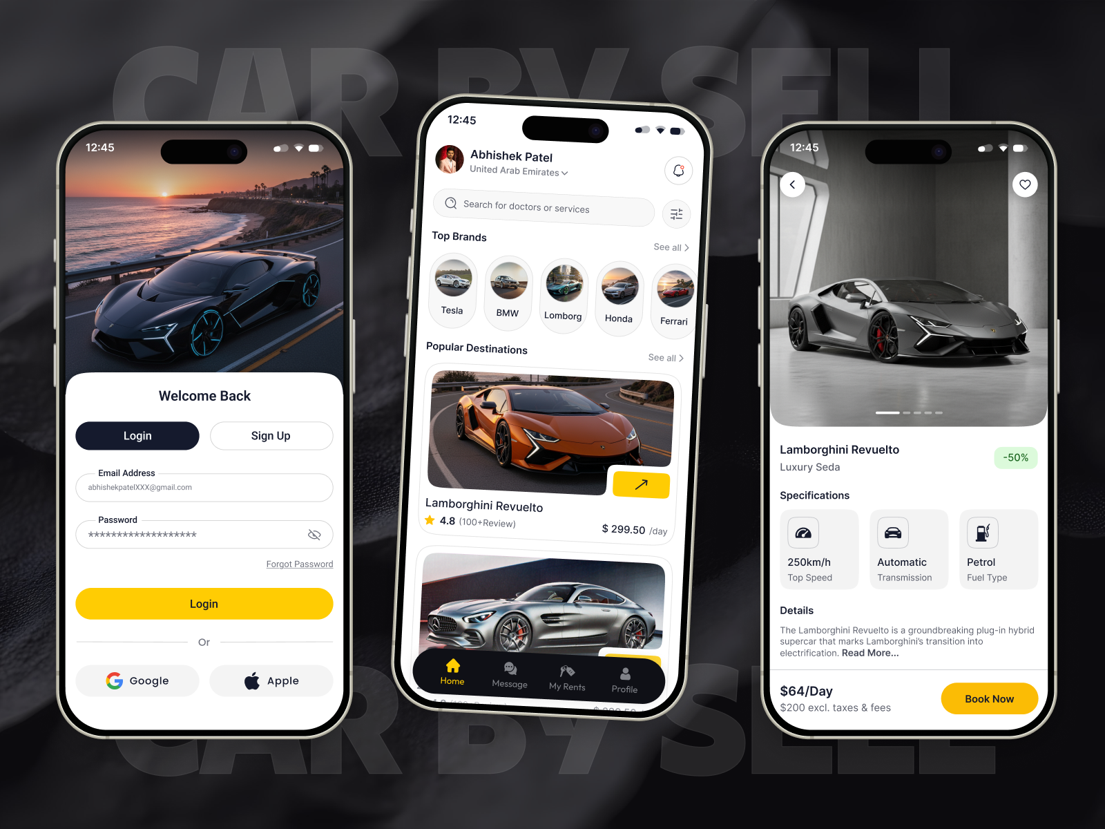 Car Rental Mobile App appdesign carrentalapp carrentalui creativedesign dashboardui designinspiration dribbble figmadesign iosdesign luxurycars minimalui mobileappdesign modernui productdesign uidesign uidesigner uiinspiration uiux userinterface uxdesign