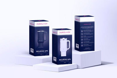 XURELOCK Tumbler Packaging box design amazon design amazon fba design amazon product amazon product box amazon product design amazon seller box brand box brand design brand logo branding clean design design logo package design packaging tumbler box design tumbler packaging design