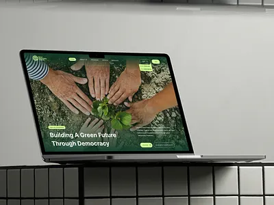 Green Democracy Institute - Landing Page branding cards clean community eco environmental green hero section landing page layout modern nature nonprofit organic responsive social sustainability ui design web design website