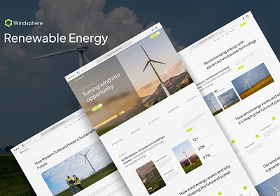 Windsphere - Renewable Energy Landing Page cleanenergy landingpage nature productdesign renewableenergy sustainability uiux webdesign windenergy
