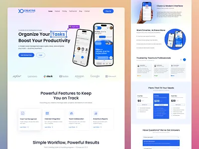 Task Management SaaS Landing Page Design cleandesign converting creativedesign digital product freelancedesigner landingpage minimaldesign moderndesign product design prototupe saas saasproduct startupdesign taskmanagement uidesign uxdesign webdesign webflow website webui