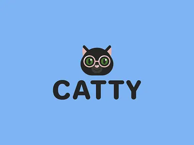 Catty / Logo design animal logo brand mark branding cat cute dog fun geometric graphic design icon illustration logo logotype smart cat vector