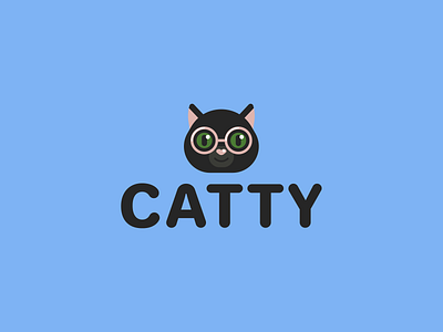 Catty / Logo design animal logo brand mark branding cat cute dog fun geometric graphic design icon illustration logo logotype smart cat vector