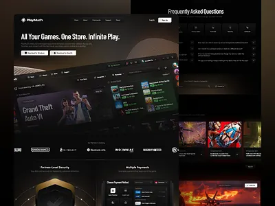 PlayMuch - Landing Page Dashboard Design appdesign bento components dashboard dashboard design design gaming landing landing page saas simple ui ui design uiux ux ux design web webdesign website website design