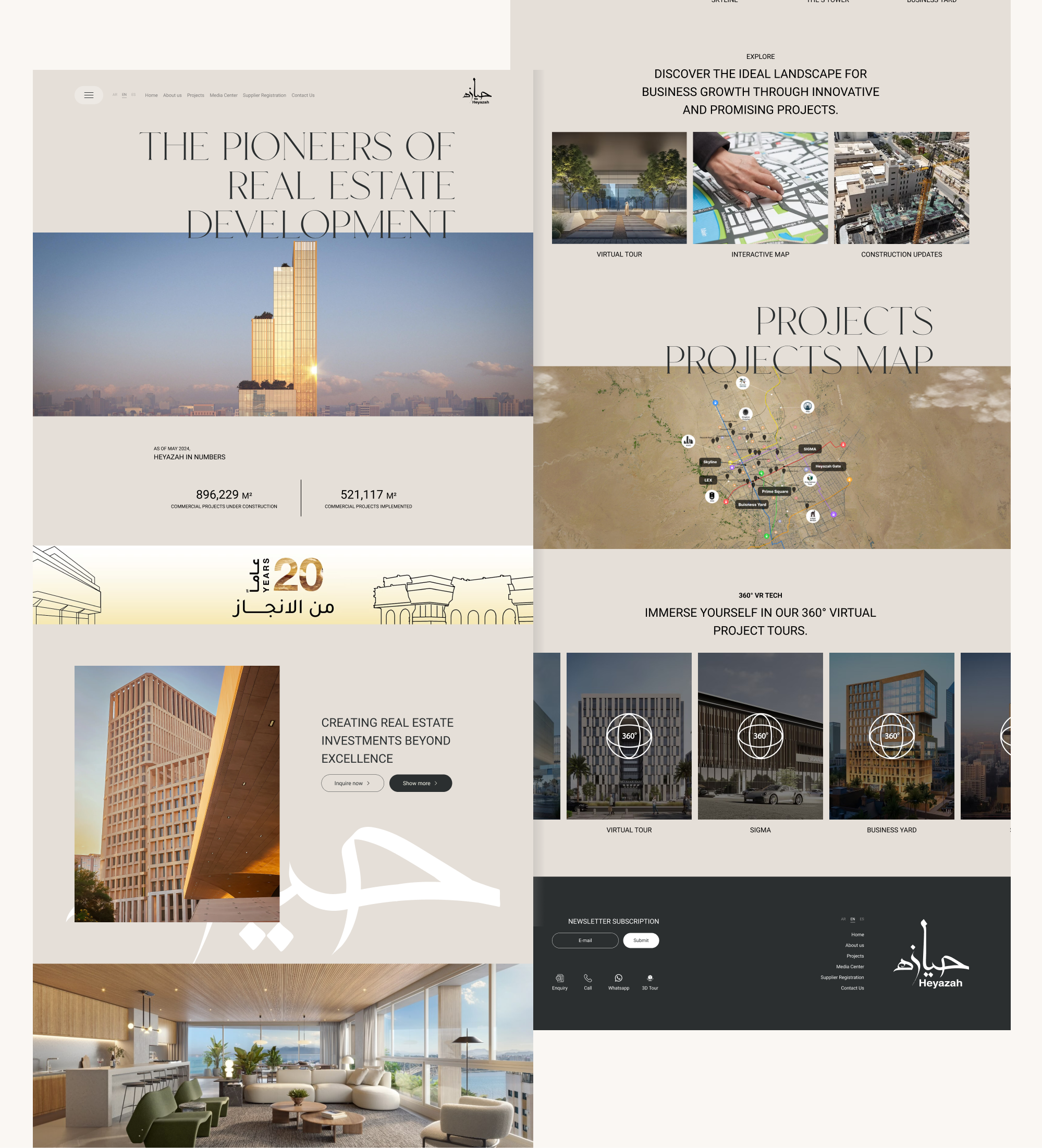 Heyazah – Luxury Real Estate Agency branding case study landing page modern design product design real estate uxui web design