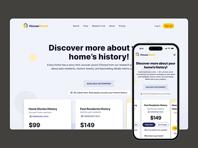 Pricing page - Property research website design product ui web
