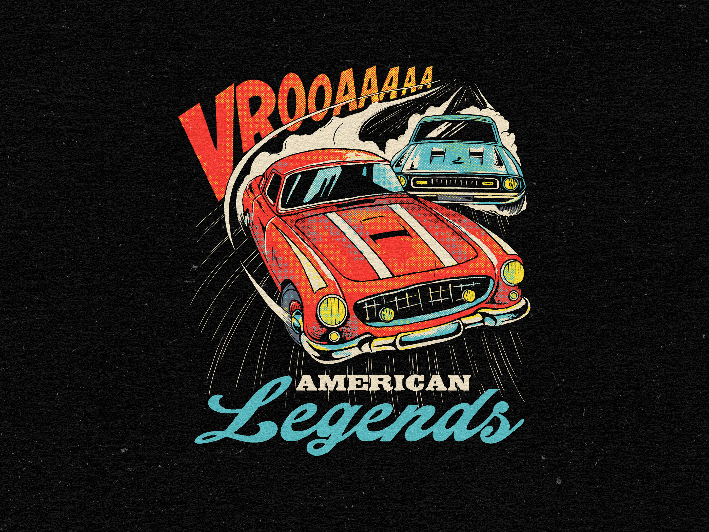 American Legends - Illustration for Skilline Design Co. americanlegends apparel artwork branding carillustration classiccar design graphic design handdrwan hotrod illustration merchandise musclecar racecar retrodesign rockabilly speed t shirt vintageillustration vintageracing