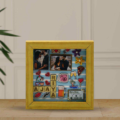 Personalized Shadow Box For Love Birds 3d design designer gifts graphic design light personalised gifts photo shadow box