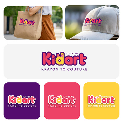 Kids Clothing Brand Logo Design for Sell art logo branding business child logo clothing logo company design flat graphic design kid kid clocthing brand logo kids logo logo