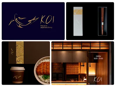 KOI - japaneese restaraunt modern brand identity brand design brand identity branding design development food graphic design illustration logo logo design logotype modern logo restaraunt shopify ui vector webflow