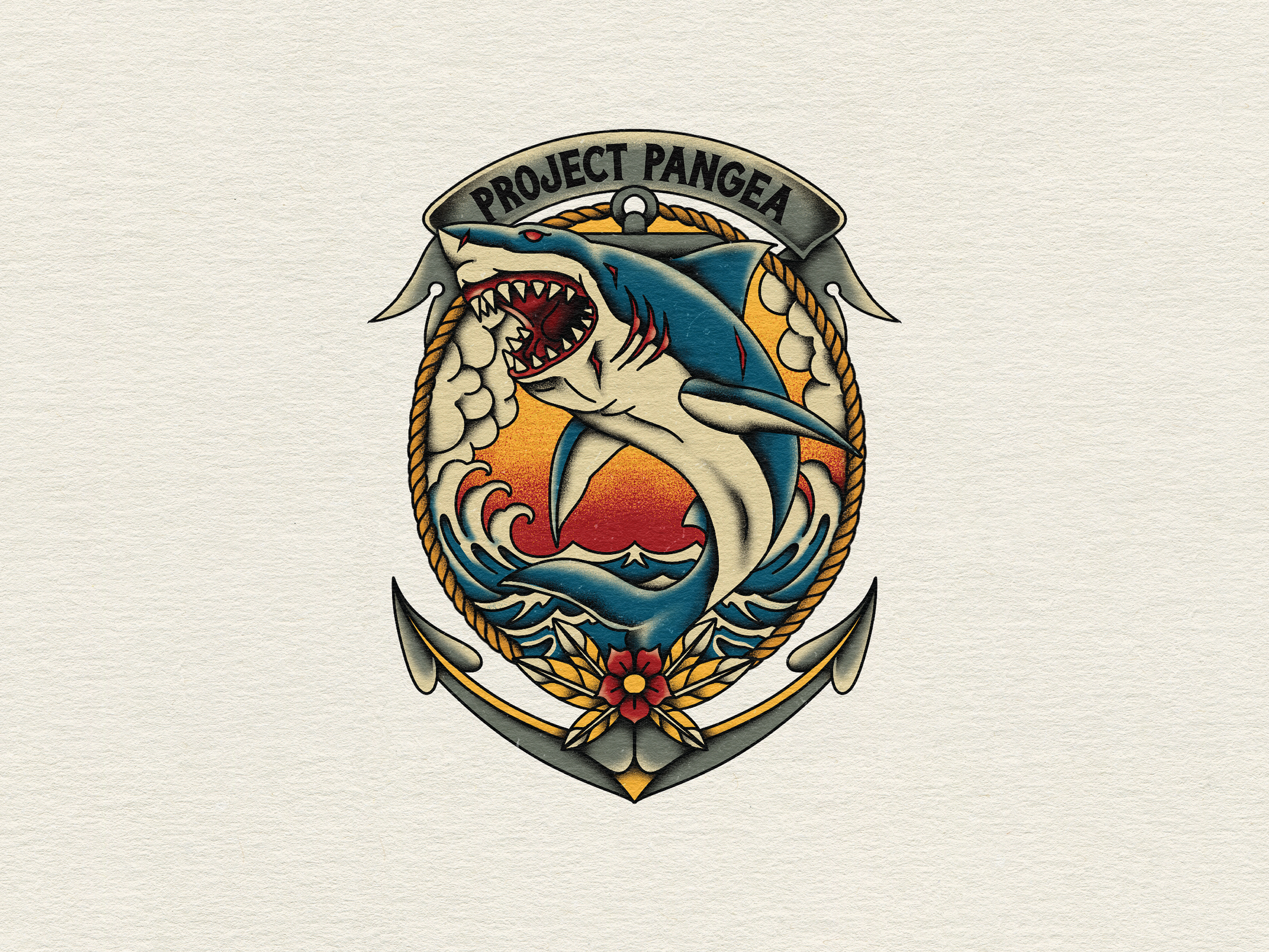 Project Pangea - Illustration for Skilline Design Co. anchor apparel artwork branding design fishing graphic design handdrawn handdrwan illustration logo merchandise ocean oldschooltattoo retrodesign shark t shirt tattooart vintage illustration wave