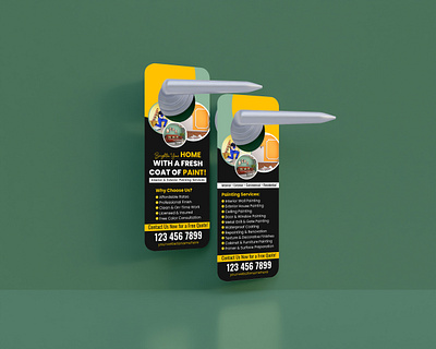 Modern Home Painting Door Hanger Design Template brand visibility design construction design creative door hanger door hanger design exterior painting flyer home decor design home painting home renovation flyer house painting design interior painting minimalist door hanger paint contractor painting business painting company branding painting flyer template painting service professional painter residential painting template